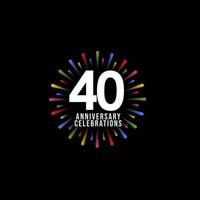 40 Years Anniversary Celebration Vector Template Design Illustration