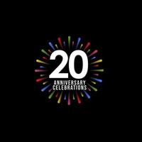 20 Years Anniversary Celebration Vector Template Design Illustration