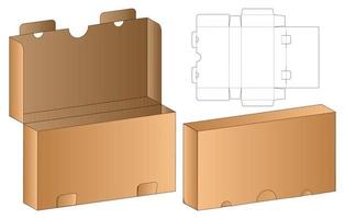 diseño de plantilla troquelada de embalaje de caja. Maqueta 3d vector