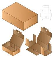 diseño de plantilla troquelada de embalaje de caja. Maqueta 3d vector