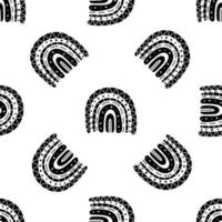 Black and white seamless rainbow pattern vector