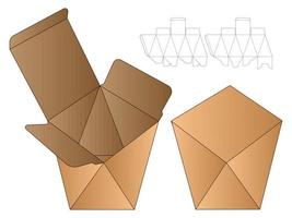 diseño de plantilla troquelada de embalaje de caja. Maqueta 3d vector