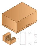 diseño de plantilla troquelada de embalaje de caja. Maqueta 3d vector