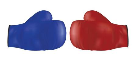 red and blue boxing gloves vector