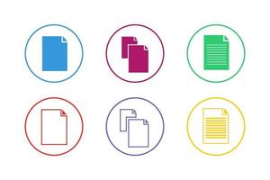 Colorful Document Icon Set vector