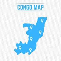 Republic of the Congo Simple Map With Map Icons vector