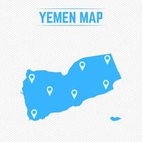 mapa simple de yemen con iconos de mapa vector