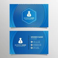 Abstract Blue Gradient Business Card Template With Curves vector