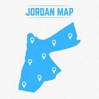 Jordania mapa simple con iconos de mapa vector