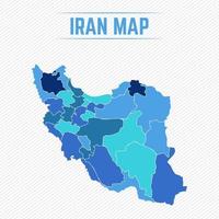 Iran Detailed Map With Regions vector