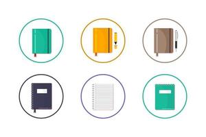 Colorful Notebook Icon Set vector