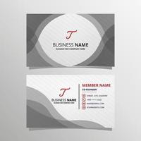 Modern Gray Wavy Business Card Template vector