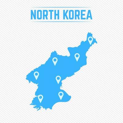 North Korea Simple Map With Map Icons