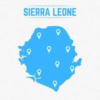 sierra leona mapa simple con iconos de mapa vector