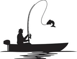 Fisherman caught a fish vector