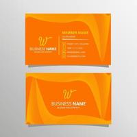 Elegant Orange Wave Business Card Template vector