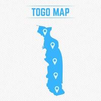 Togo mapa simple con iconos de mapa vector