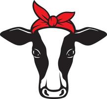 cow head with bandana vector