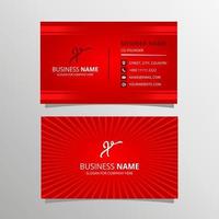 Professional Red Business Card Template With Light Rays vector
