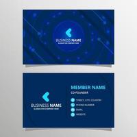 Technology Blue Business Card Template vector
