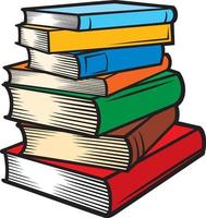 Stack of books in color vector