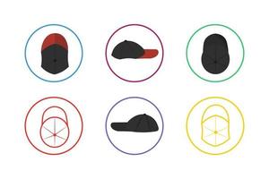 Colorful Caps Icon Set vector