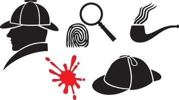 Sherlock Holmes icons vector