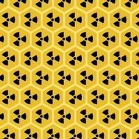Honeycomb with radioactive yellow honey vector pattern - illustration of an environmental problem