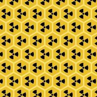 Honeycomb with radioactive yellow honey vector pattern - illustration of an environmental problem