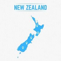 New Zealand Simple Map With Map Icons vector