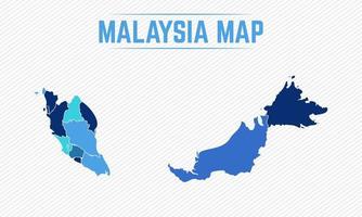 Malaysia Detailed Map With Regions vector