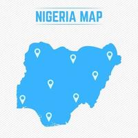 Nigeria mapa simple con iconos de mapa vector