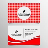 Modern Red Gingham Business Card Template vector