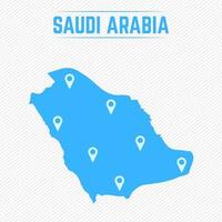 Arabia Saudita mapa simple con iconos de mapa vector