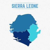 Sierra Leone Detailed Map With Regions vector