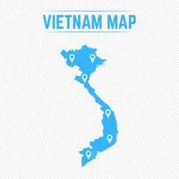 vietnam mapa simple con iconos de mapa vector