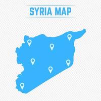 Siria mapa simple con iconos de mapa vector