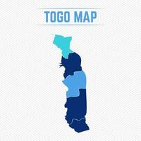 togo mapa detallado con regiones vector