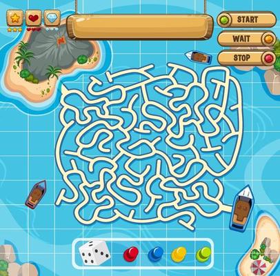 Maze puzzle game activity for children