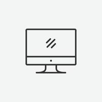 monitor icon. computer symbol. electronic device isolated sign. vector
