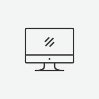 icono de monitor. símbolo de la computadora. signo aislado de dispositivo electrónico. vector