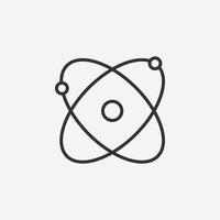 Atom linear style icon design. Chemistry molecular particle element symbol. vector