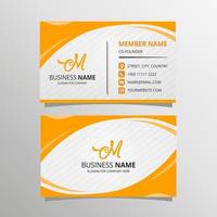 Yellow Curved Business Card Template vector