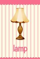 Vocabulary flashcard with word Lamp vector