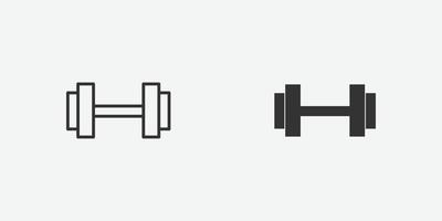 vector icon of dumbbell. fit, weight, gym, fitness, sport, exercise symbol sign