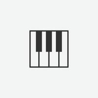 icono aislado de vector de piano. música, símbolo de icono de instrumento