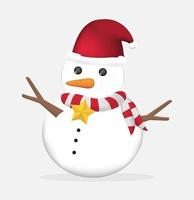 cute christmas snowman vector