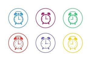 Colorful Alarm Icon Set vector