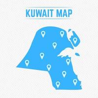 Kuwait mapa simple con iconos de mapa vector