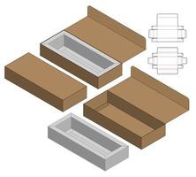 diseño de plantilla troquelada de embalaje de caja. Maqueta 3d vector